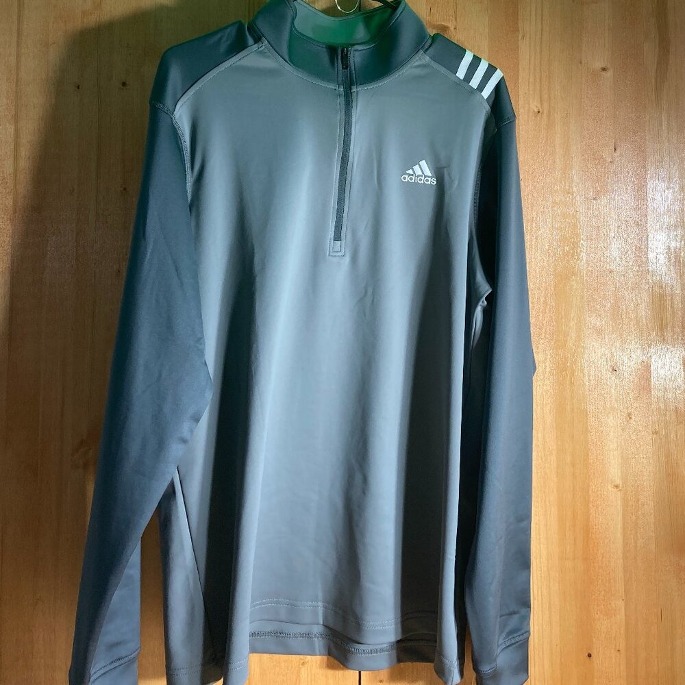 NEW! ADIDAS Medium M Med MD Mens 1/4 Zip Pullover Golf Jacket Shirt Gray Grey
